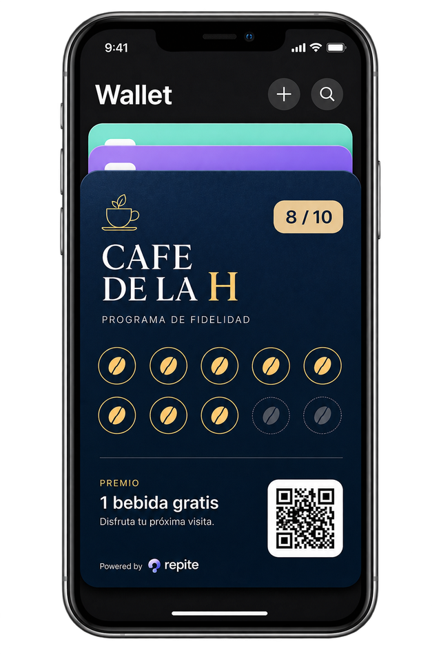 Tarjeta Repite de Café de la H dentro de Wallet